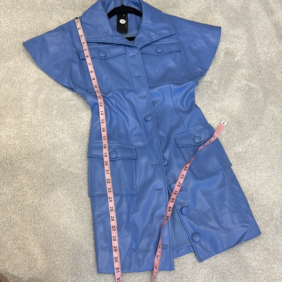Blue Button-Up Mini Dress - Picture 10 of 10